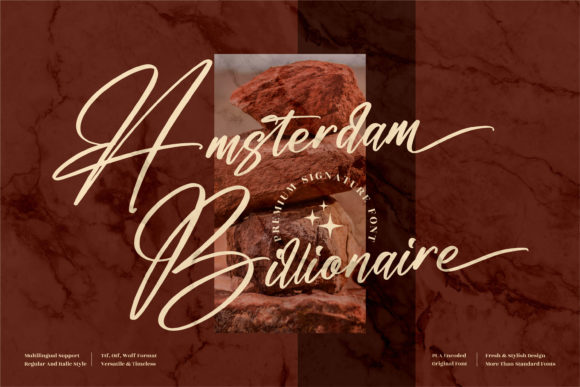 Amsterdam Billionaire: A Modern Script Font for Elegant Editorial Design