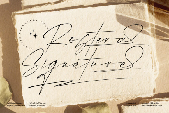 Rostera Signature: A Luxurious Script Font for Editorial Elegance